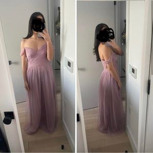 Tulle Evening gown. Lavender. Off the shoulder. Never worn. Size 8.